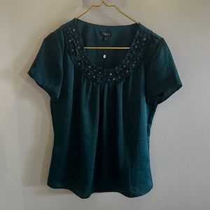 NWT-  Talbots Dressy blouse with embellishments.